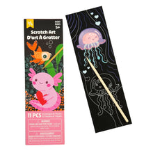 Load image into Gallery viewer, Axolotl Scratch Art Bookmarks
