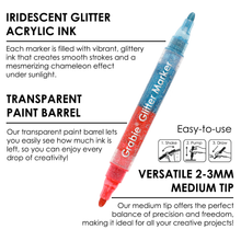 Load image into Gallery viewer, Dual Tone Glitter Acrylic Paint Marker Set
