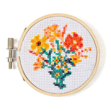 Load image into Gallery viewer, Flowers Mini Cross Stitch
