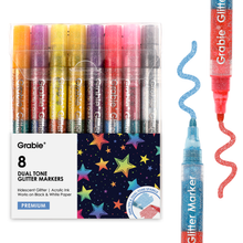 Load image into Gallery viewer, Dual Tone Glitter Acrylic Paint Marker Set
