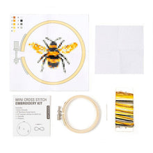 Load image into Gallery viewer, Bee Mini Cross Stitch Kit
