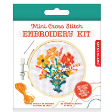 Load image into Gallery viewer, Flowers Mini Cross Stitch
