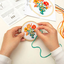 Load image into Gallery viewer, Flowers Mini Cross Stitch
