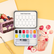 Load image into Gallery viewer, Dessert Pocket Watercolor Set &amp; Brush
