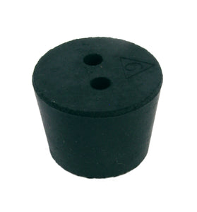 Rubber Stopper, 2-hole, #6
