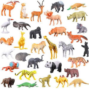 Animal Figures, plastic, pk of 6